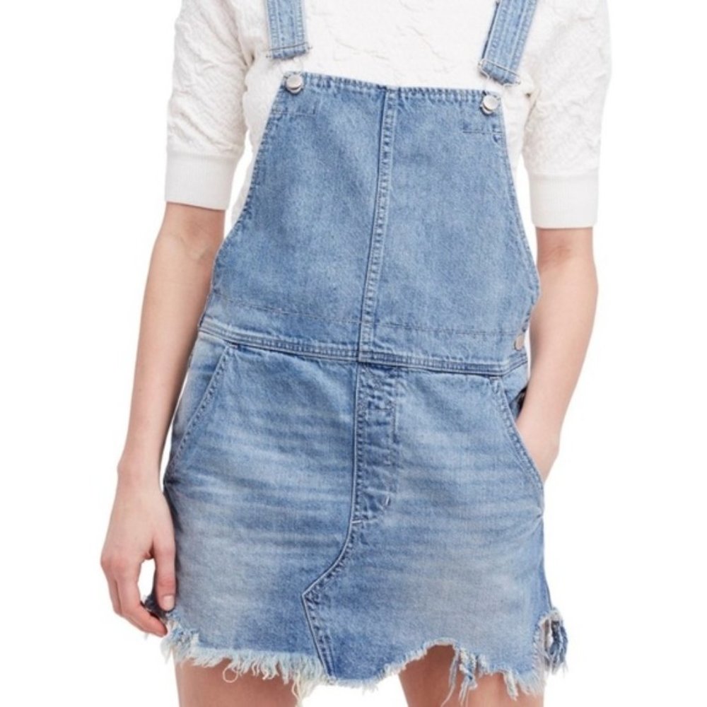 Free People Denim Overall Dress Size 2